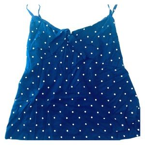 Old navy polka dot blue front tie cami